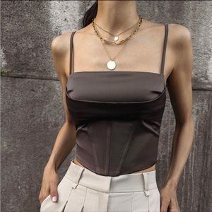 Brown Corset Inspired Top